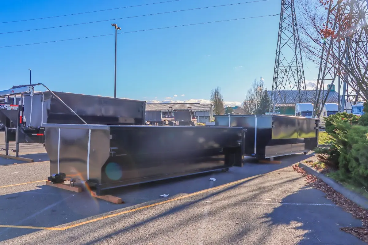 Roll-off dumpster ready for waste disposal at job site for Construction Dumpster Rental in Little Rock
